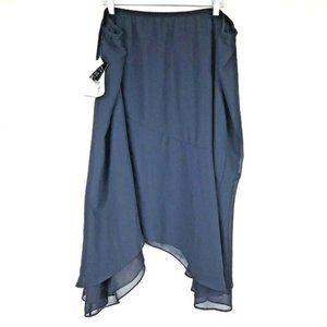 Danny Nicole Asymmetrical Skirt Lined Navy Blue